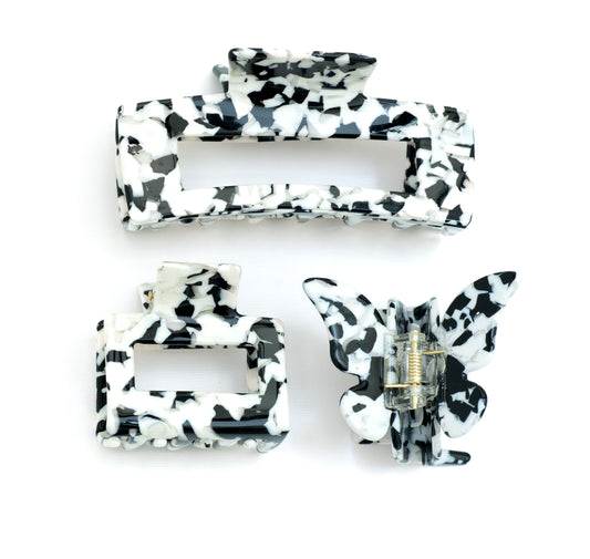 Marbled Onyx Hair Claw  (Sold Individually or as a Combo Pack)